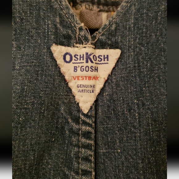 Vintage Oshkosh B'gosh flannel lined Vestbak Denim overalls 1986 size 4 toddler - Picture 5 of 16